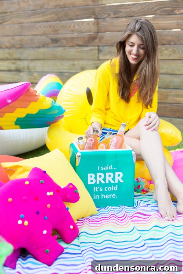 Host a Colorful Backyard Movie Night: Tips for a Magical Outdoor Screening 14 A woman sitting on floaties