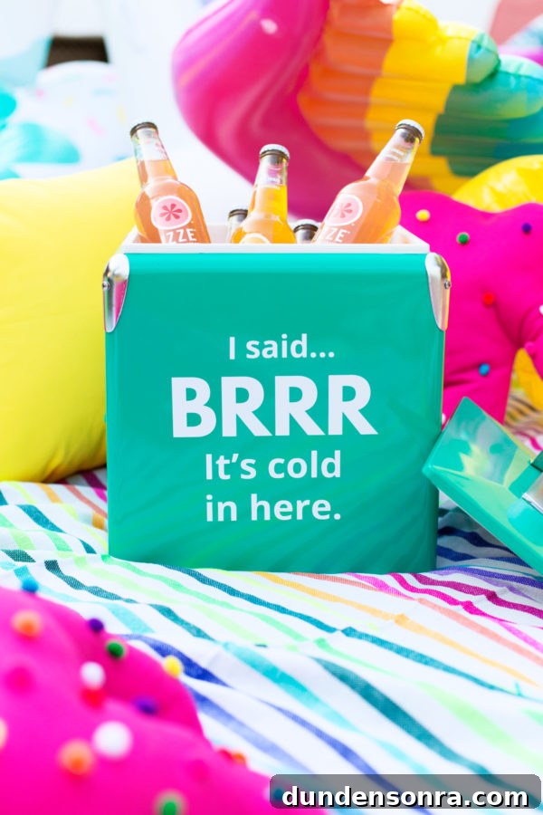 Host a Colorful Backyard Movie Night: Tips for a Magical Outdoor Screening 6 I SAID! Brr... It's Cold In Here Cooler | studiodiy.com