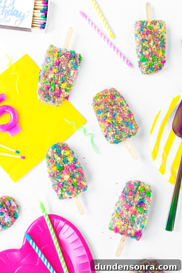 Birthday Cake Ice Cream Bars Recipe — Fun Party Dessert 4 Birthday cake popsicles