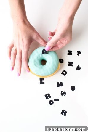 Donuts and black lettering