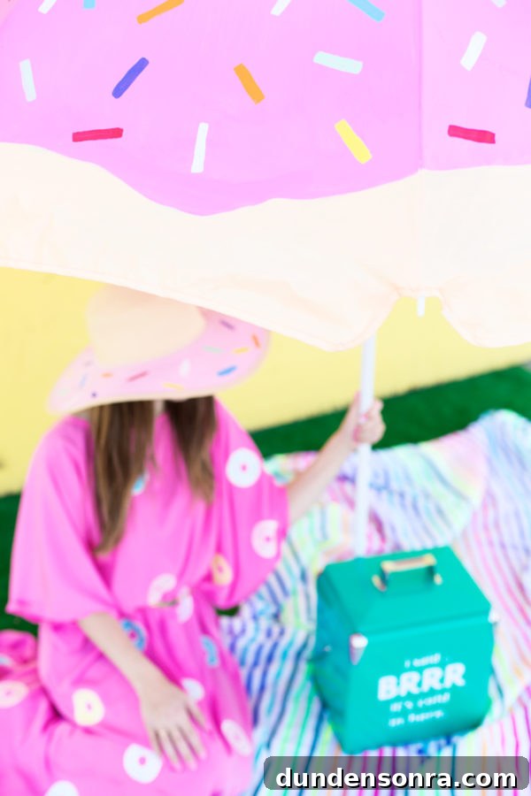 How to Make a Donut-Shaped Beach Umbrella: DIY Guide 9 Someone in a pink dress holding an umbrella