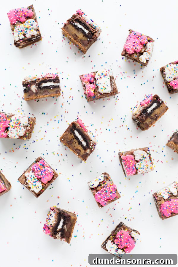 Brownies with animal cookies