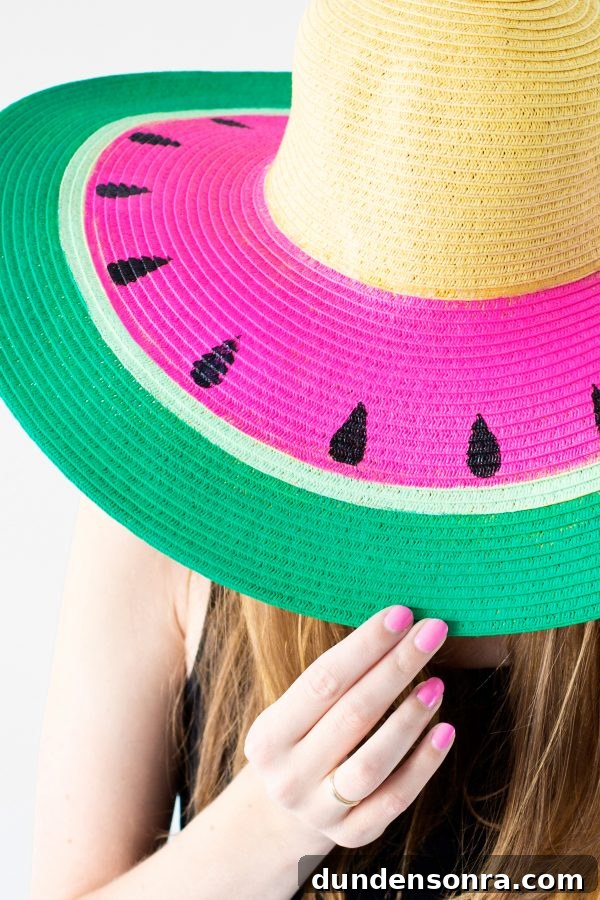 DIY Watermelon Hat: Cute Summer Floppy Sun Hat Tutorial 2 A watermelon hat