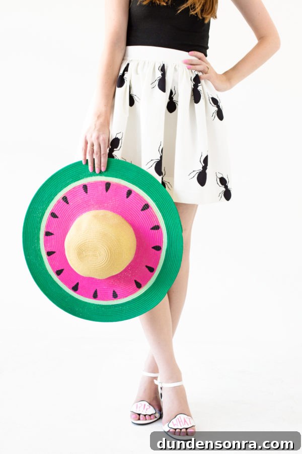 DIY Watermelon Hat: Cute Summer Floppy Sun Hat Tutorial 3 DIY Watermelon Floppy Hat | studiodiy.com