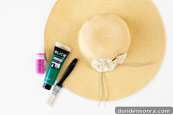 DIY Watermelon Hat: Cute Summer Floppy Sun Hat Tutorial 5 A hat with paint tubes