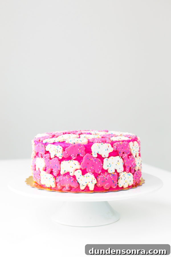 Cakeover: 6 Clever Store-Bought Cake Decorating Hacks 5 A cake with animal crackers on it