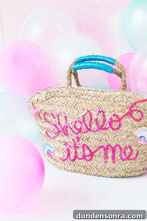 A beach bag and balloons