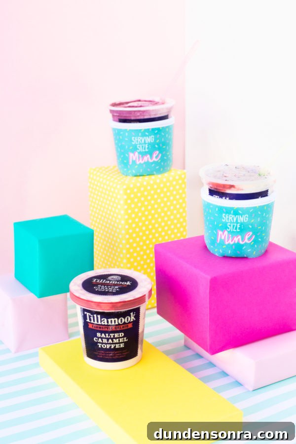 Tubs of Tillamook ice cream
