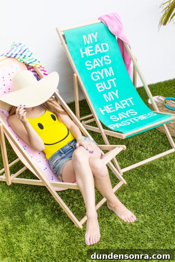 A woman sitting on a pop tart beach chair