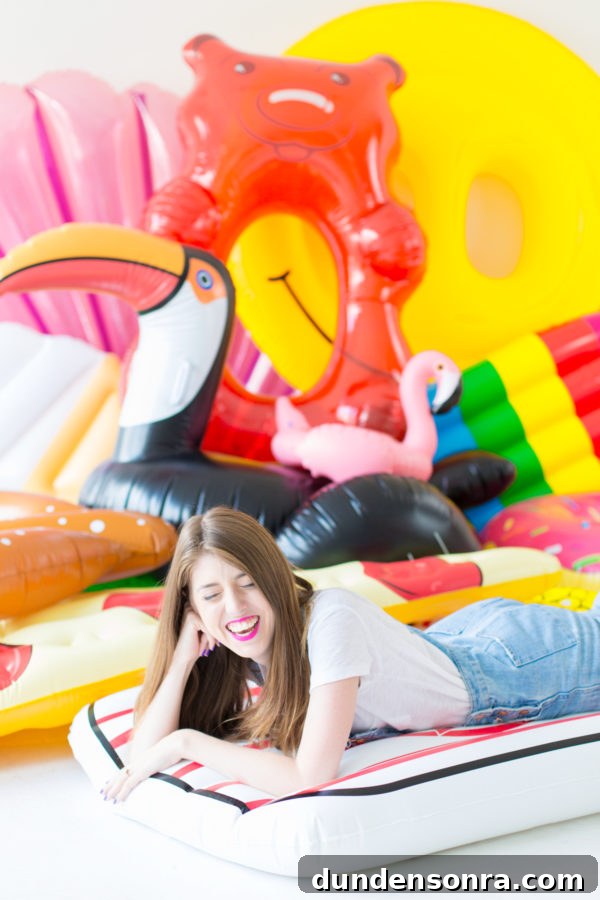 Win a Premium Pool Float Giveaway — Enter Now for Free Prizes 4 A woman sitting on a floatie