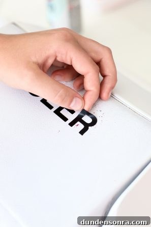 Black lettering on white paper