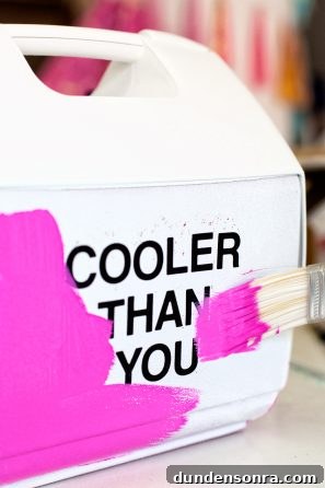 Someone painting a cooler pink 