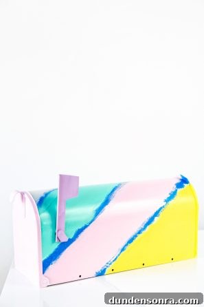 Mailbox with paint on it
