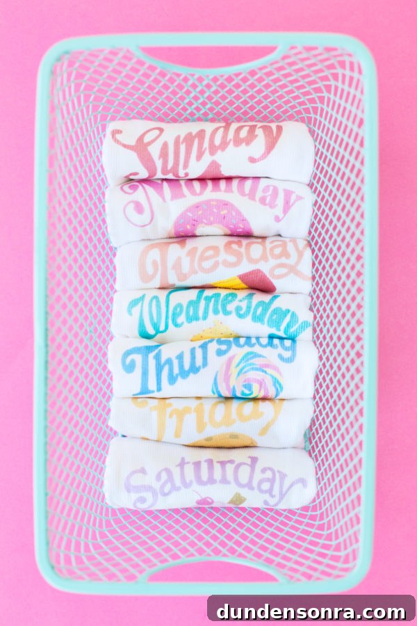 DIY Day-of-the-Week Underwear: Simple Sew-Along for Custom Sets 3 A basket with shirts