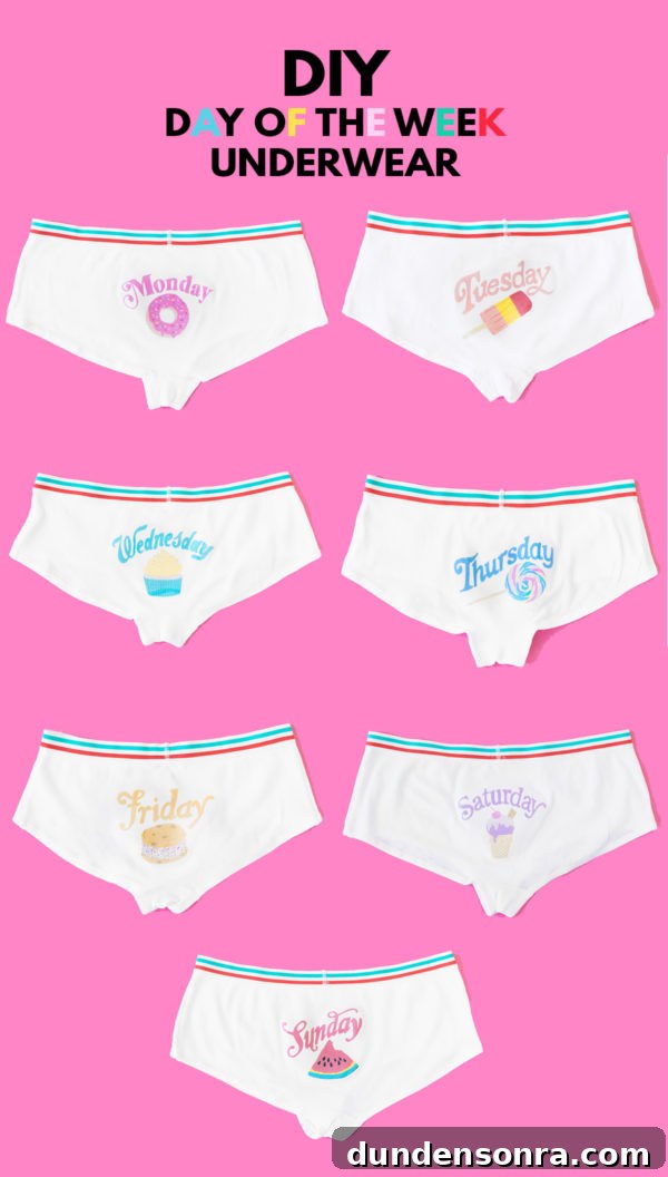 DIY Day-of-the-Week Underwear: Simple Sew-Along for Custom Sets 4 Underwear with the days of the week on them