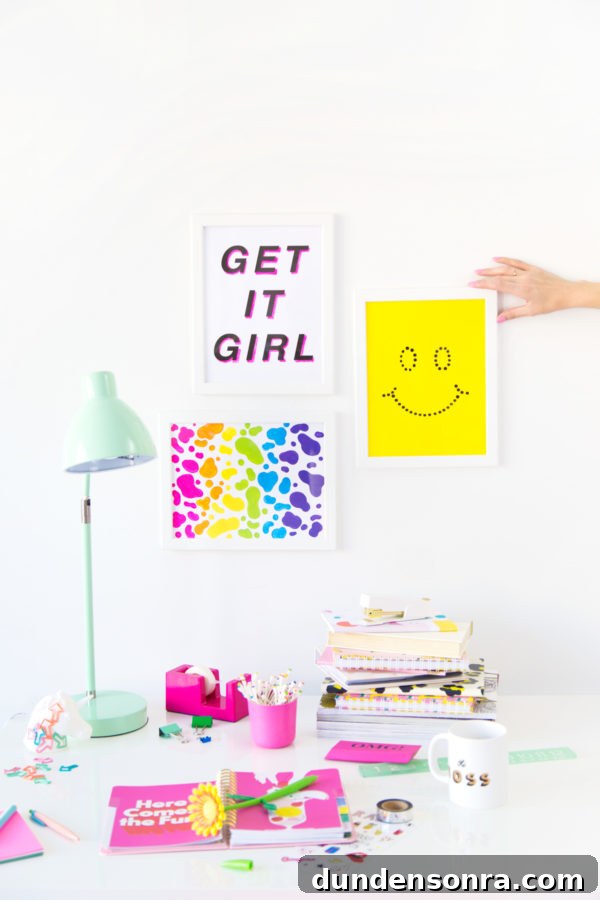 Colorful art framed on a wall