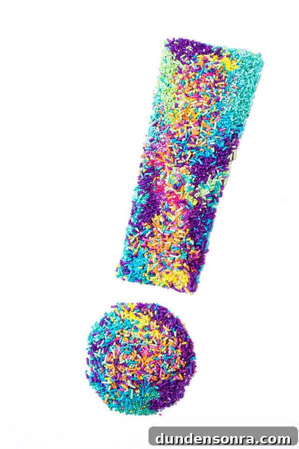 Sprinkles in the shape of an exclamation point 