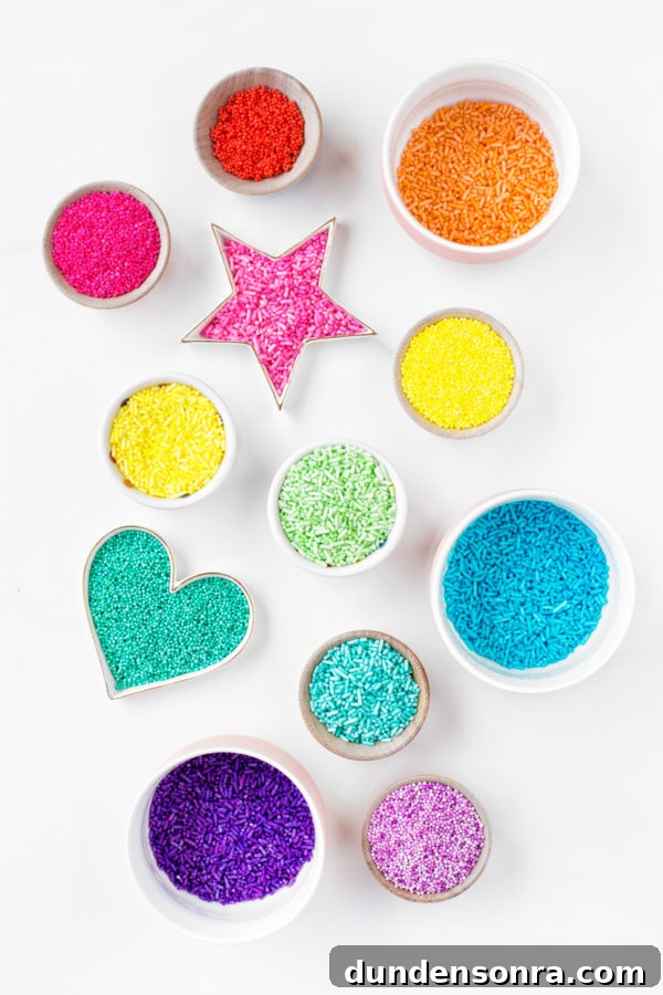 Containers with colorful sprinkles 