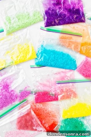 Bags full of colorful sprinkles 