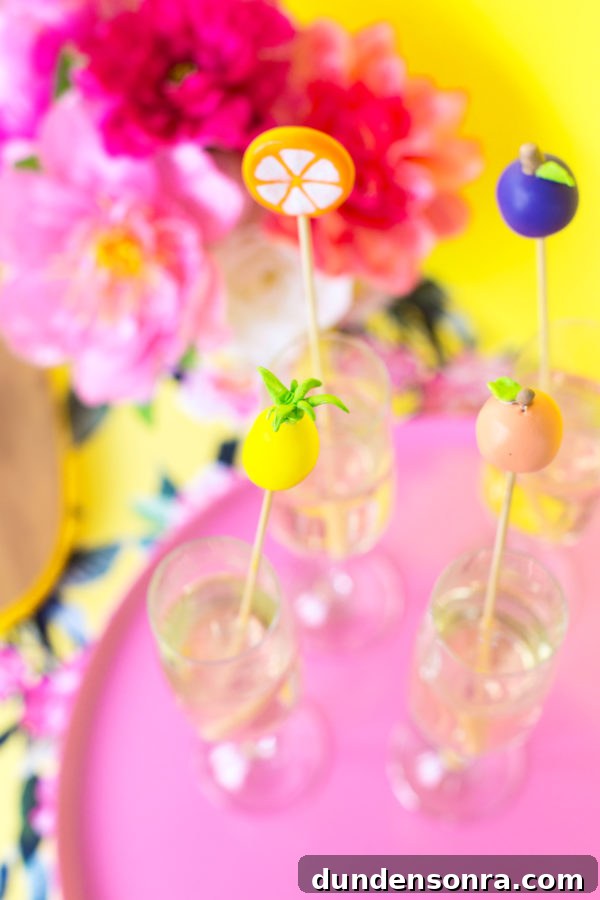 Glasses with fruit stirrers