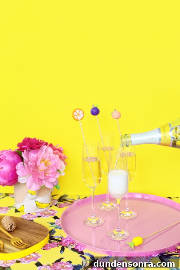 DIY Fruit Drink Markers: Quick Craft Ideas for Parties 13 Someone pouring a drink in a glass