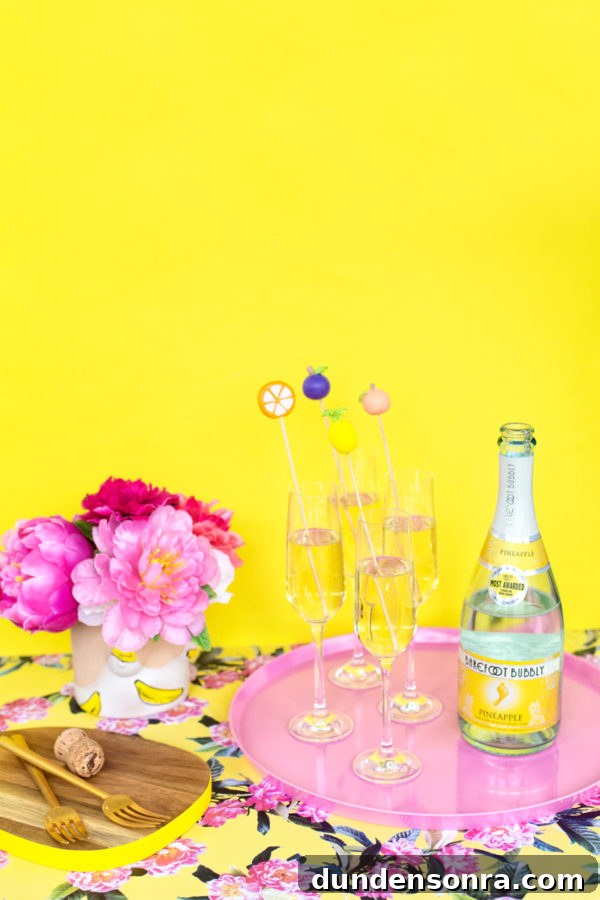 DIY Fruit Drink Markers: Quick Craft Ideas for Parties 4 Glasses, flowers, and a bottle