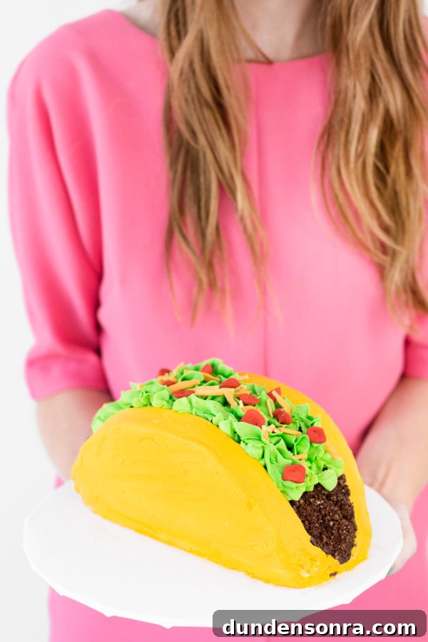 A cake that looks like a taco
