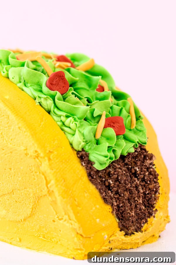 A cake that looks like a taco
