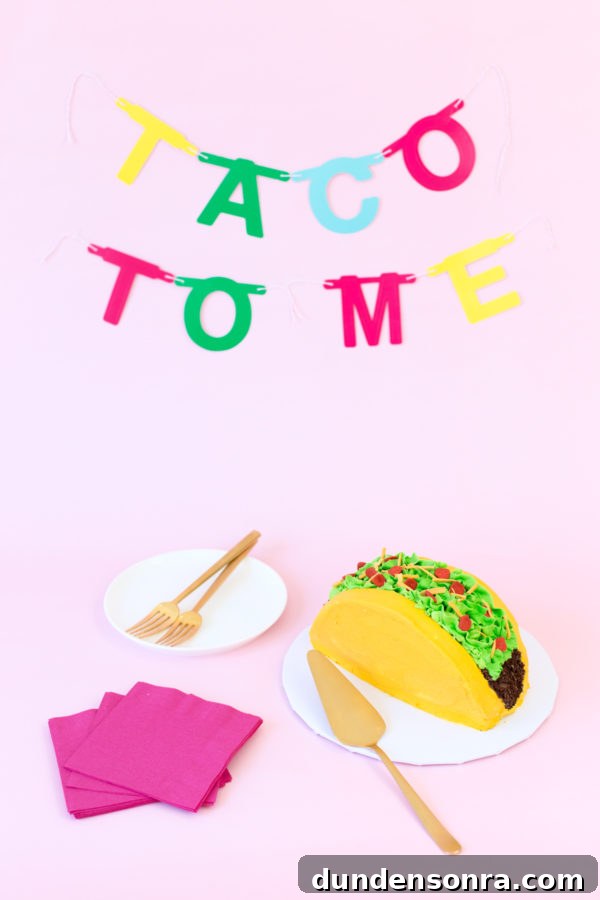 Taco cake and plates