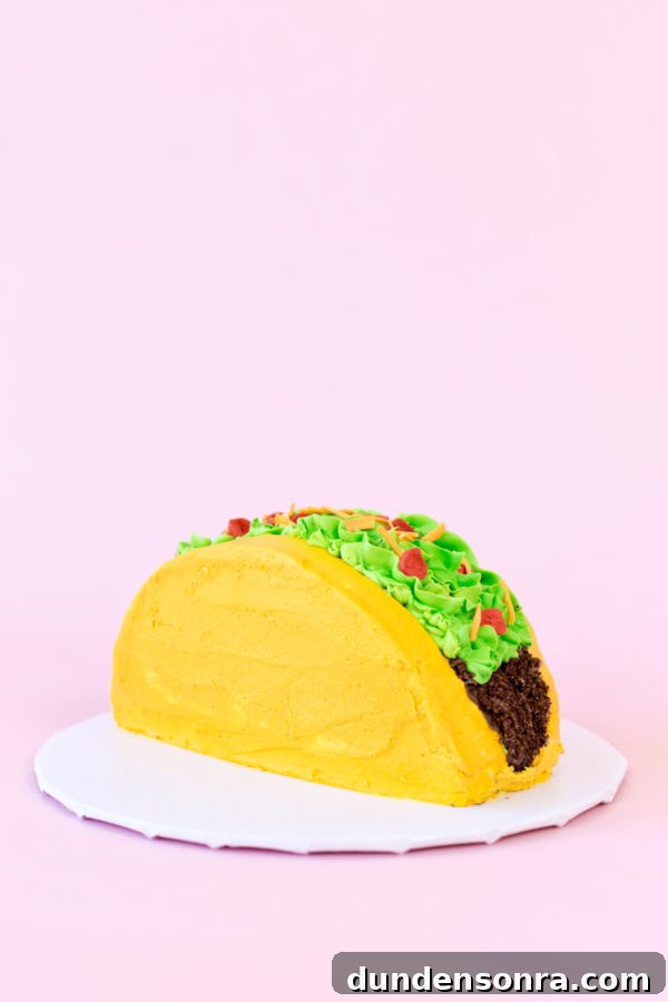 Taco cake on a plate