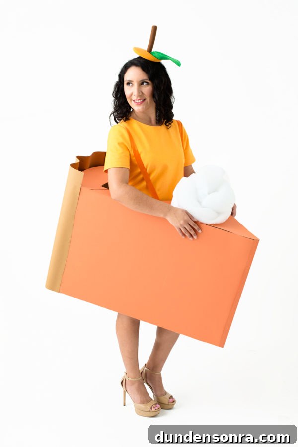 Homemade Pie Slice Costume Ideas for Parties and Halloween 4 DIY Pumpkin Pie Costume