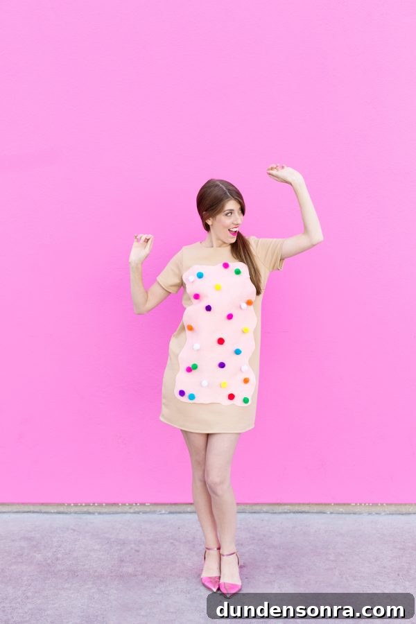 Homemade Toaster Pastry Costume: Step-by-Step DIY Guide 2 A woman dressed as a pop tart