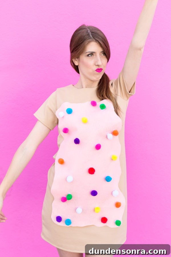 Homemade Toaster Pastry Costume: Step-by-Step DIY Guide 10 A woman dressed up as a pop tart