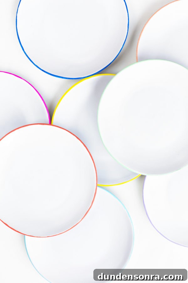 DIY Dessert Plates with Color-Edged Trim: Step-by-Step Guide 6 A bunch of plates