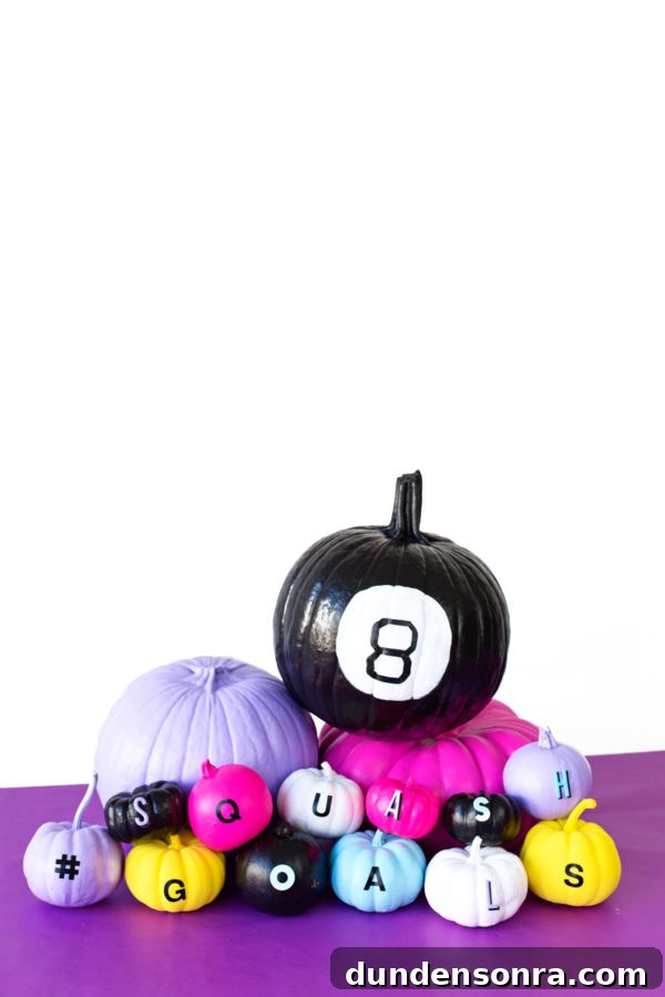 Pumpkins with letters on them