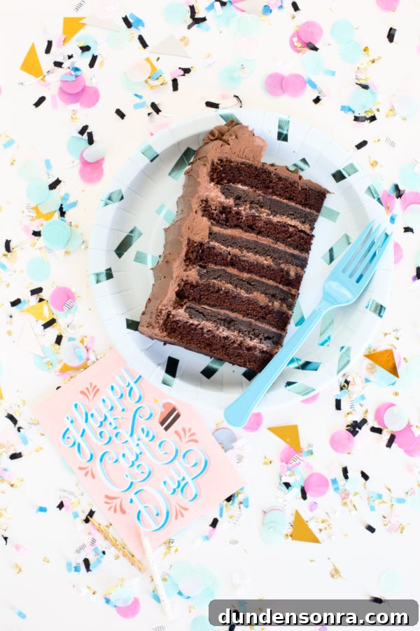 A slice of chocolate cake