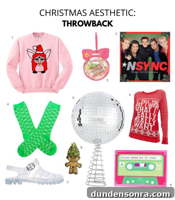 A graphic with holiday accessories 
