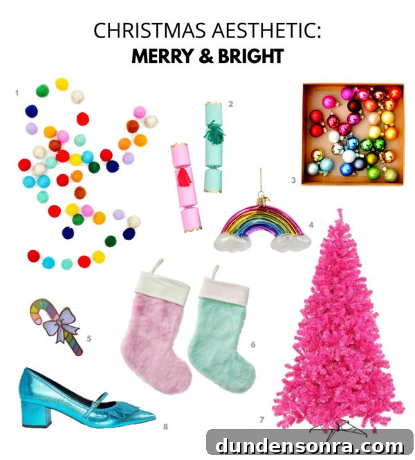 A graphic with holiday accessories