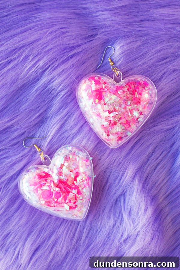Heart confetti earrings