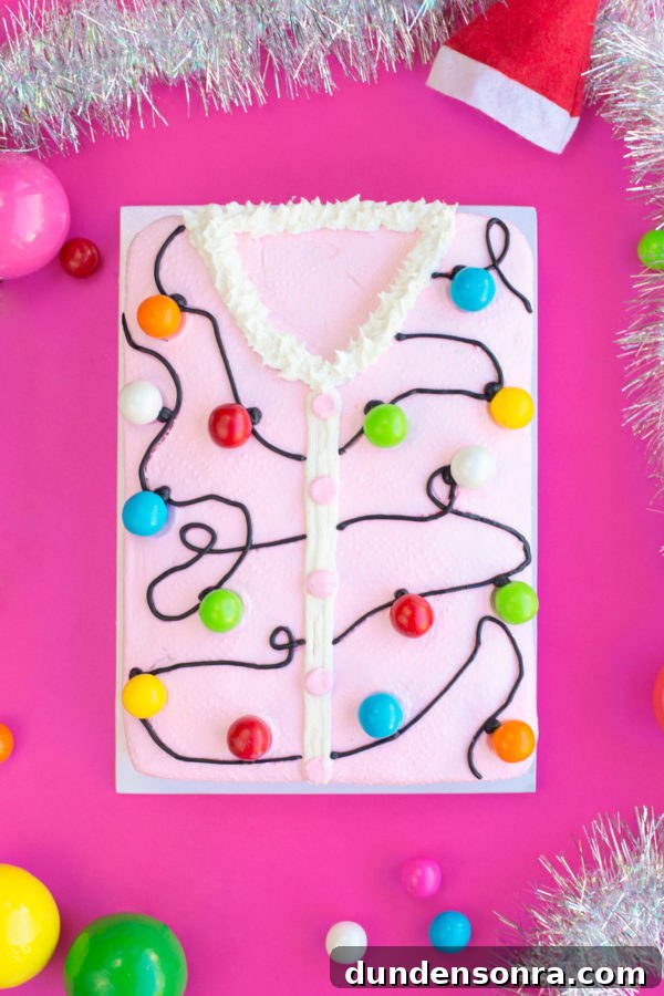 Ugly Christmas Sweater Cake Recipe: Festive Holiday Dessert Idea 4 A cake that looks like an ugly Christmas sweater