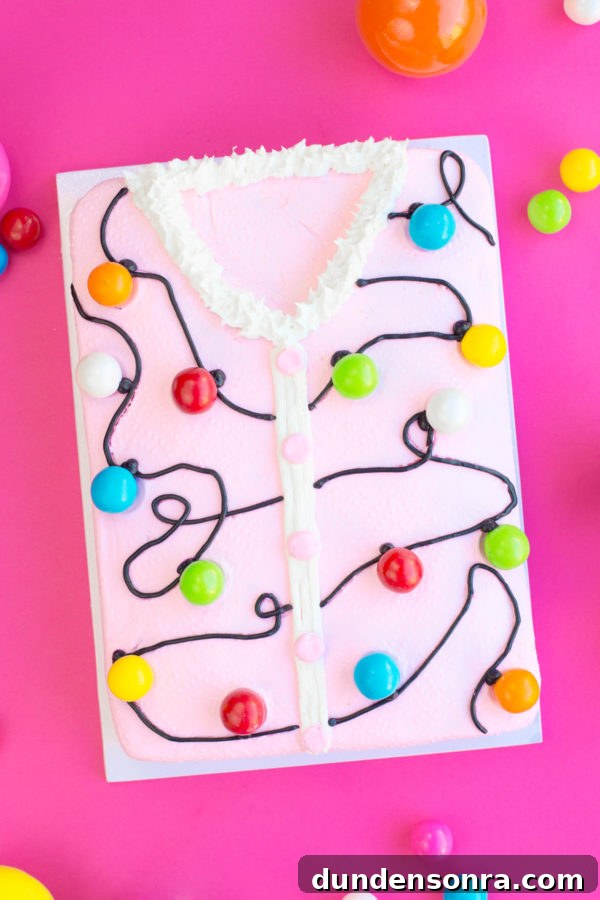 Ugly Christmas Sweater Cake Recipe: Festive Holiday Dessert Idea 7 A cake that looks like an ugly Christmas sweater