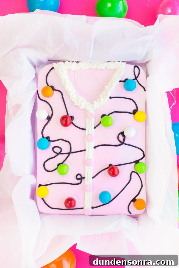Ugly Christmas Sweater Cake Recipe: Festive Holiday Dessert Idea 8 A cake that looks like an ugly Christmas sweater