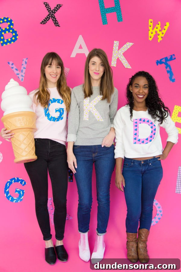 Custom Monogram Sweatshirts: DIY Graphic Initial Design Guide 13 A group of people posing for the camera