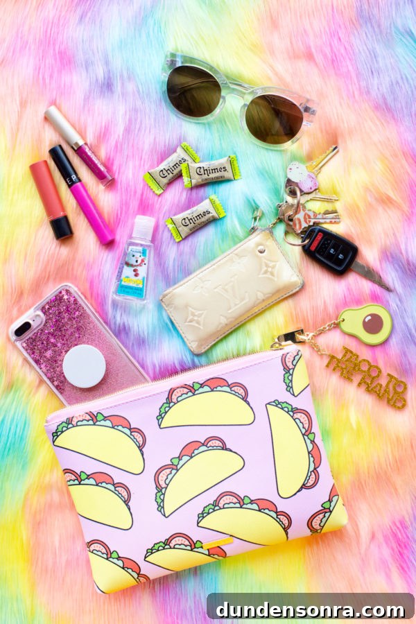 What's in My Clutch? New Series + Big Giveaway Inside 2 Taco clutch and accessories