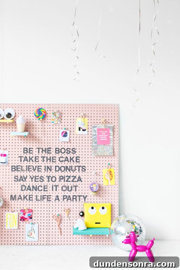 Creative Pegboard DIY Ideas for Stylish Home Organization 19 A pink board with accessories on it