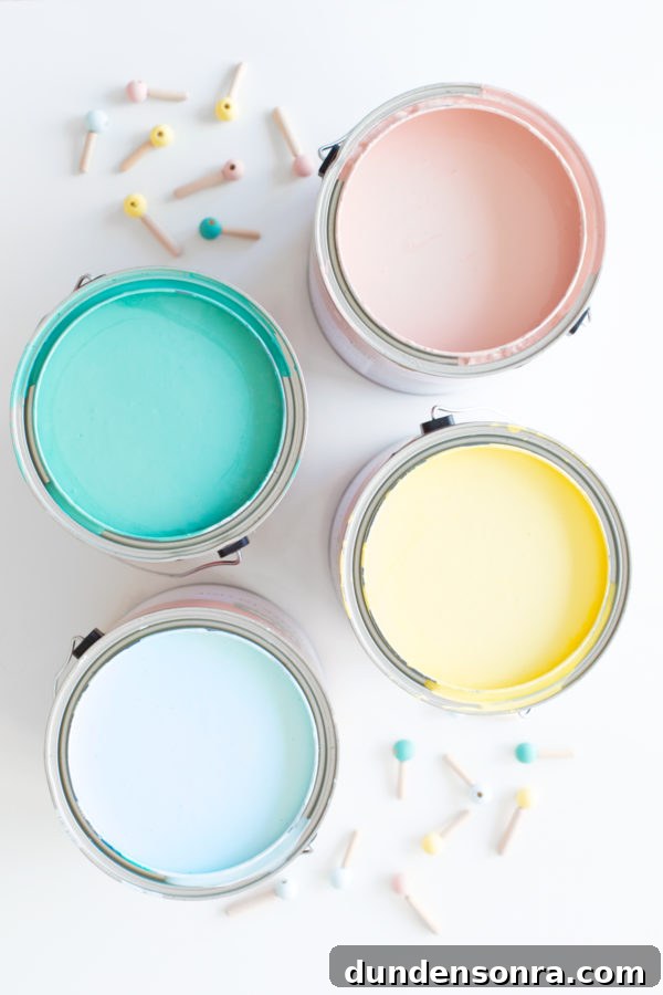 Creative Pegboard DIY Ideas for Stylish Home Organization 5 Paint in buckets