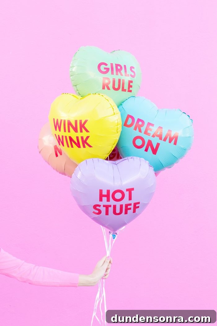 Valentine’s Balloon Surprise Box DIY: Romantic Gift Tutorial 4 Conversation Heart Balloons