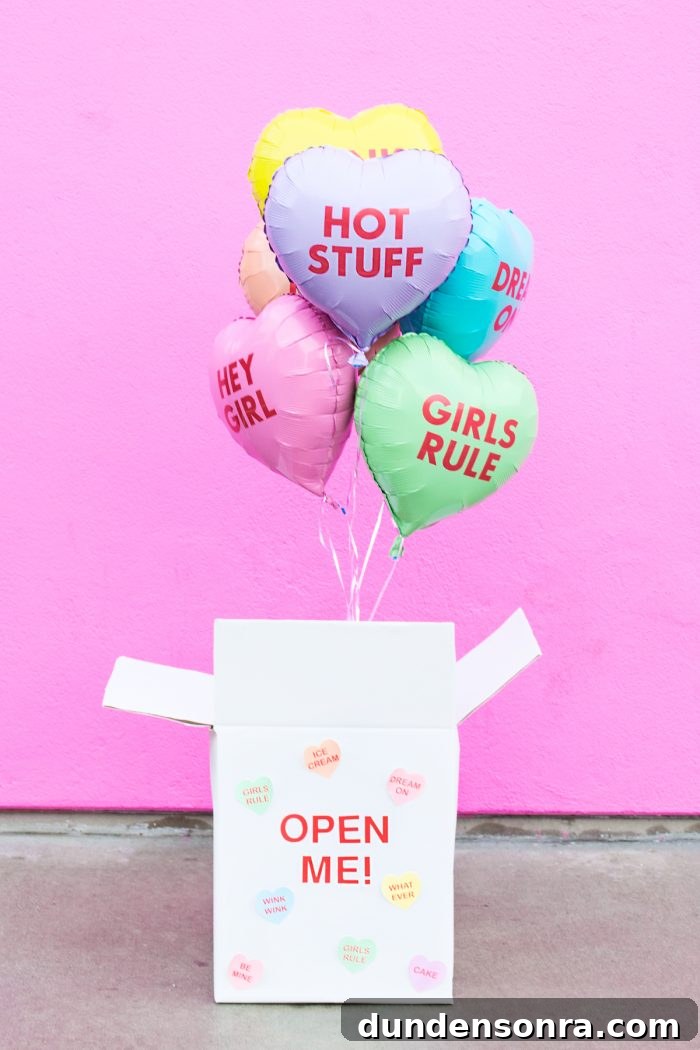 Valentine’s Balloon Surprise Box DIY: Romantic Gift Tutorial 6 A box with heart-shaped balloons in it