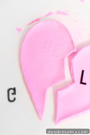 Pink heart dish with letters