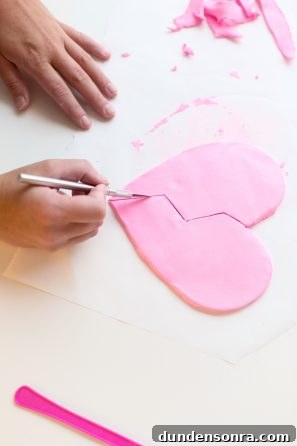Pink clay heart